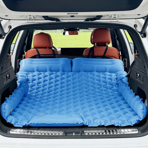 2-Person Inflatable Car Mattress with Foot Pump & Waterproof Velvet Blanket