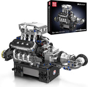 V8 Engine Model Kit with Motor 737pcs – Realistic Car Engine Toy