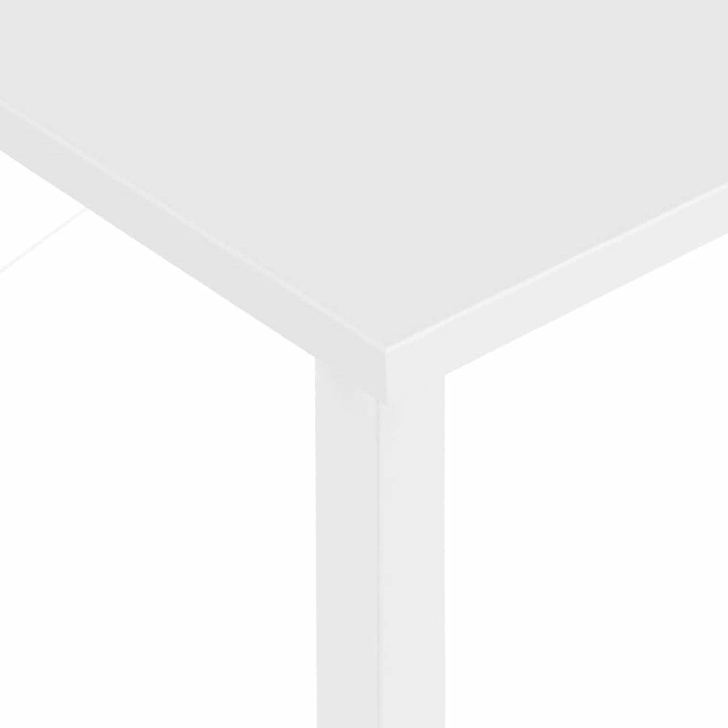 White Computer Desk 80cm with 2 Shelves MDF Metal Frame Home Office Table