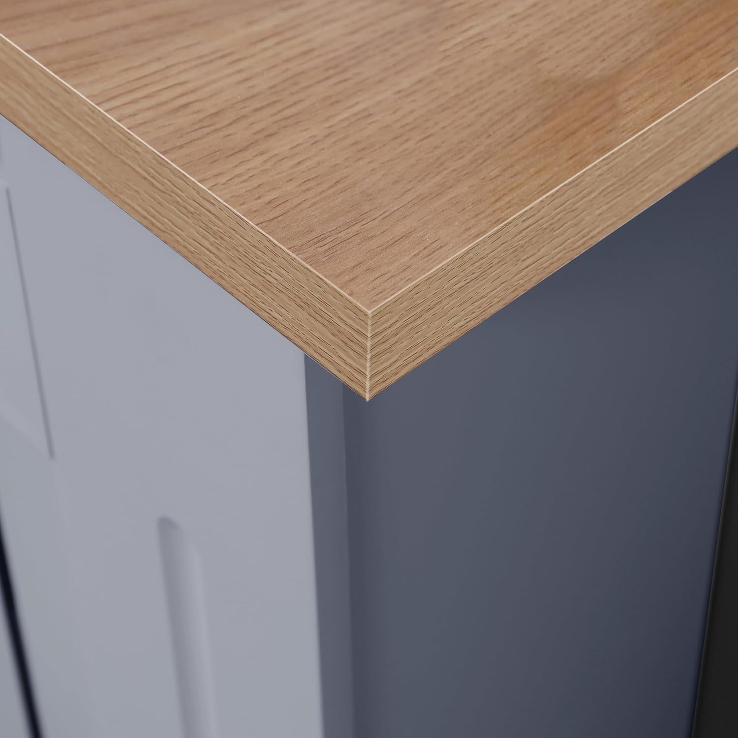 Medium Grey Radiator Cover MDF Cabinet | Modern Vertical Slat Heater Guard 111cm