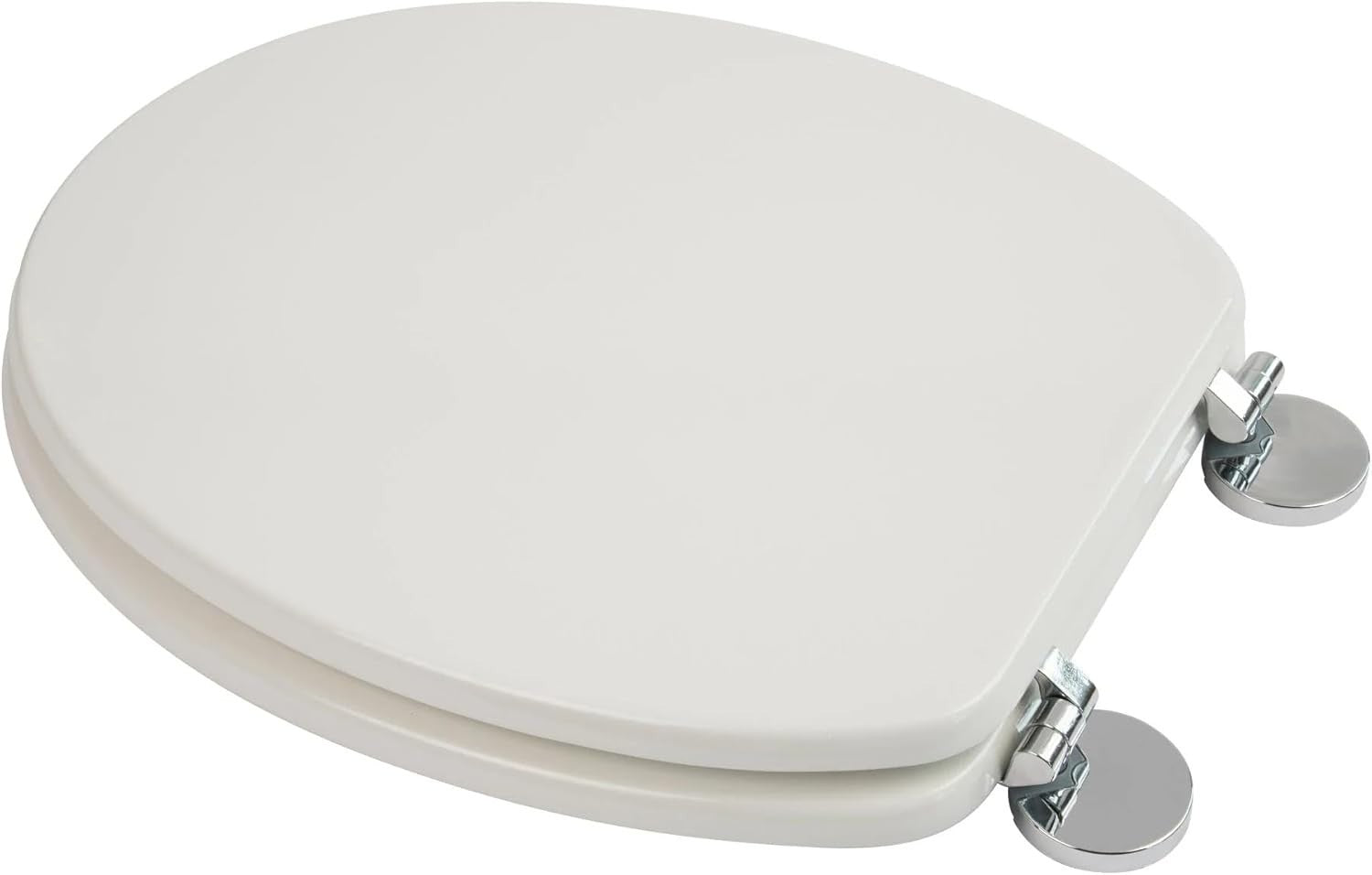 Kielder White Wooden Toilet Seat Oval Flexi-Fix Adjustable Hinges Antibacterial