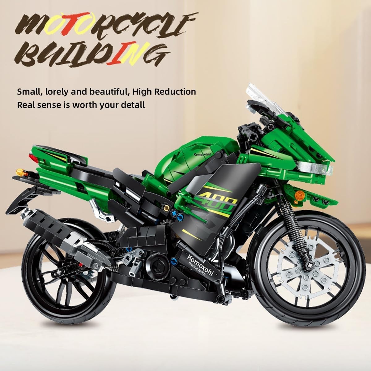 862 Pcs Motorcycle Model Kit, Realistic Design, Easy Build for Kids & Adults