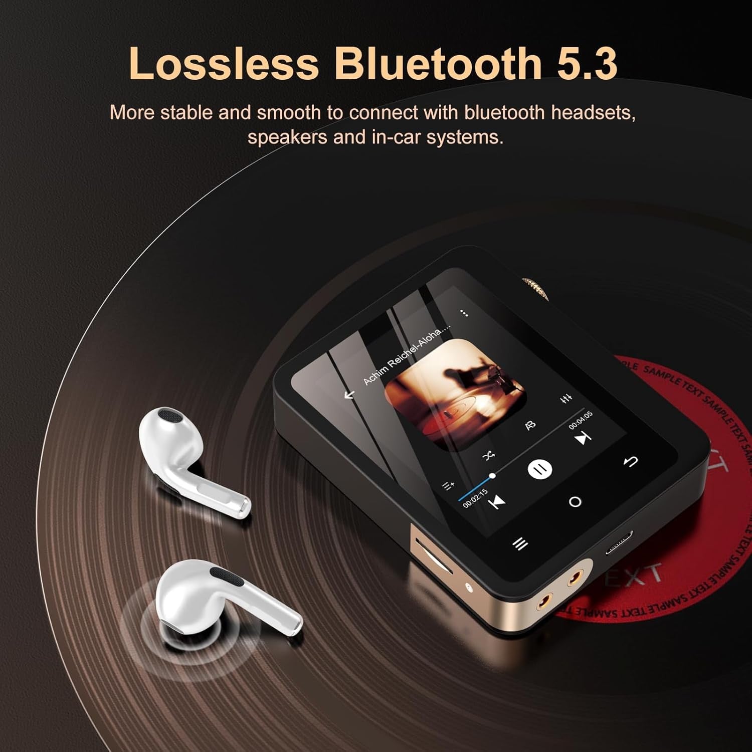 64GB HiFi MP3 Player Bluetooth Black DSD 256GB Expandable