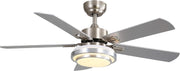 48" Ceiling Fan with LED Light, 5 Blades, Remote, Reversible, Dimmable