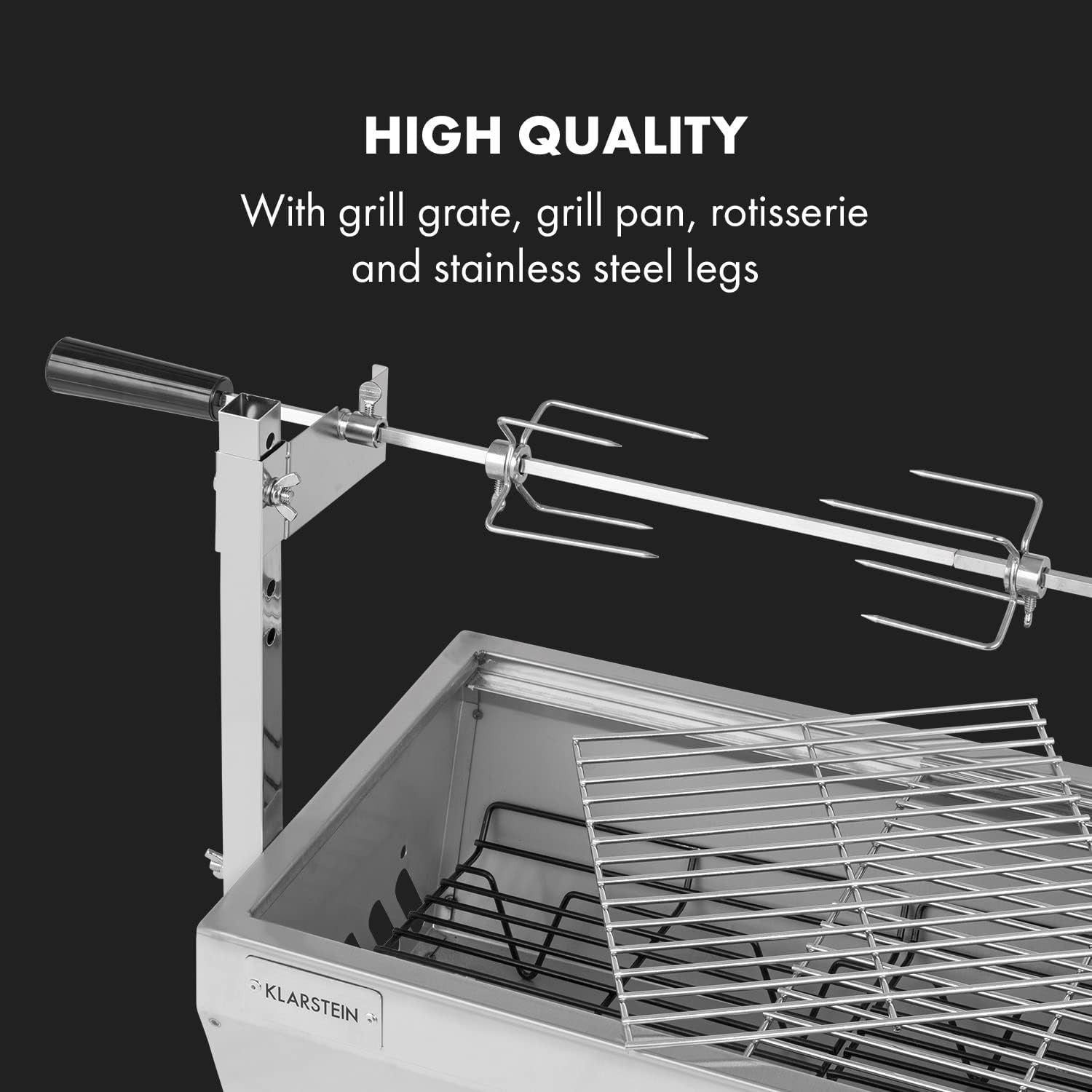2-in-1 Electric Rotisserie & BBQ Grill Portable Spit Roast Outdoor