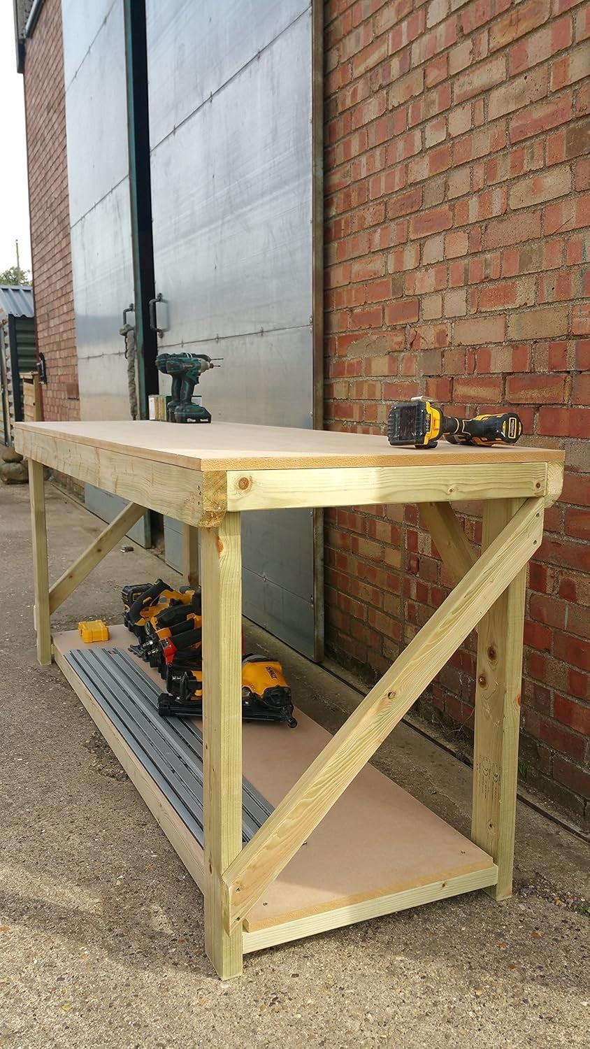 5ft Heavy Duty Wooden MDF Workbench – Strong Construction Timber Work Table