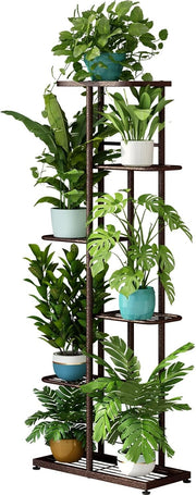 6 Tier Bronze Metal Plant Stand Indoor Outdoor Multi Pot Display Rack