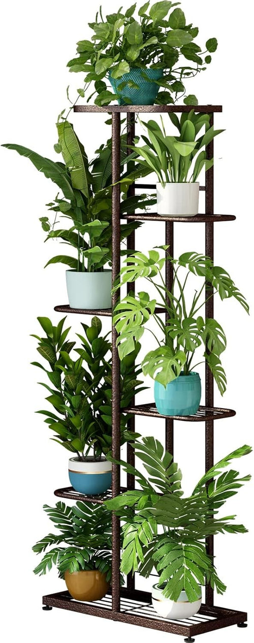 6 Tier Bronze Metal Plant Stand Indoor Outdoor Multi Pot Display Rack