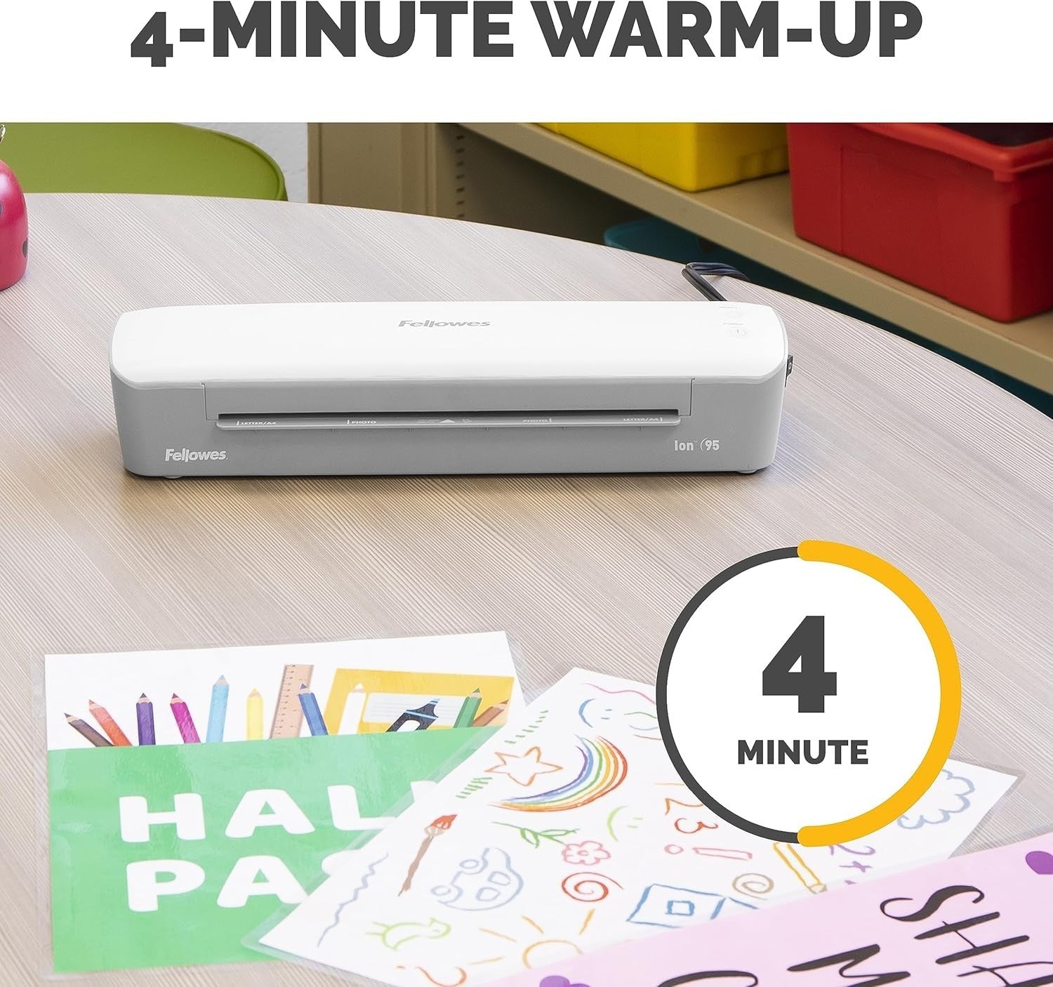 9.5” Thermal Laminator Compact Jam-Free Easy Use + 15 Pouches