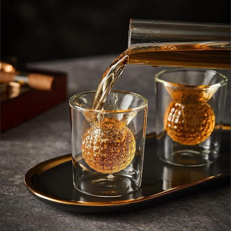 Golf Whiskey Decanter Set with 4 Glasses – Gift for Golfers & Bar Display
