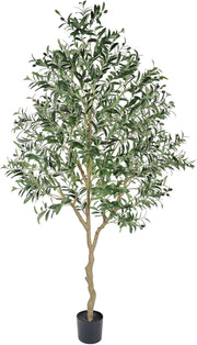 7ft Artificial Olive Tree Tall Green Plant Realistic Leaves Indoor Home Decor