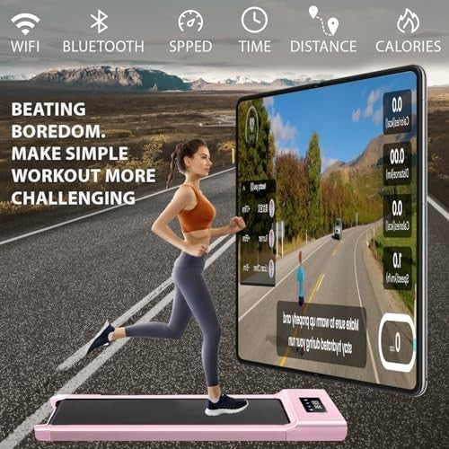 Under Desk Walking Treadmill 1–12km/h Quiet Portable Running Pad w/ App & Remote