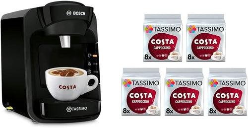 Capsule Coffee Machine with 40-Drink Starter Bundle Auto Clean Compact 0.8L