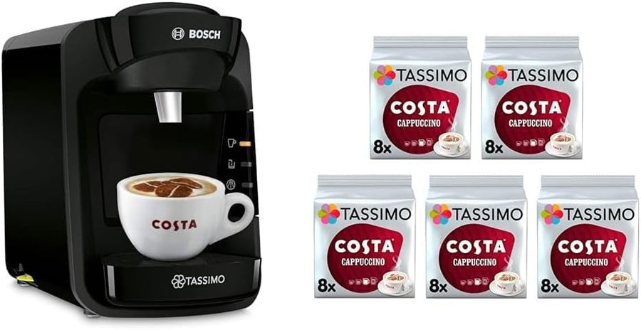 Capsule Coffee Machine with 40-Drink Starter Bundle Auto Clean Compact 0.8L