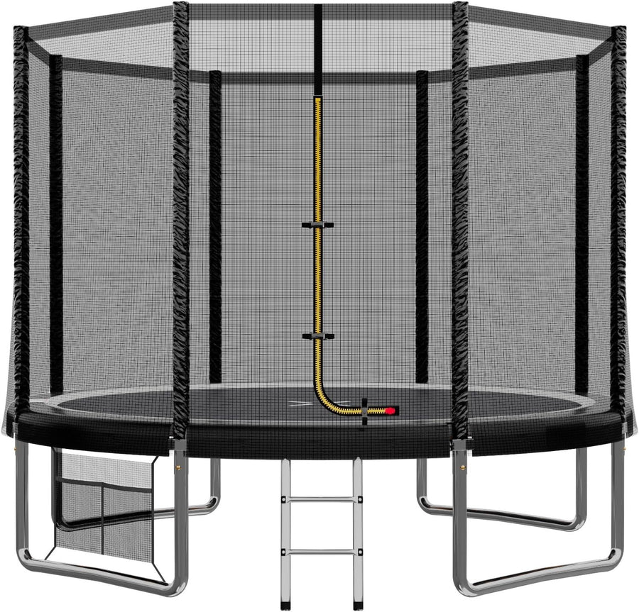 10ft Outdoor Garden Trampoline Kids Safety Net Ladder Heavy Duty