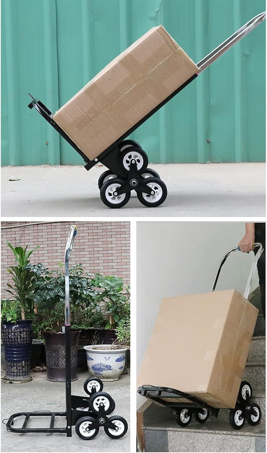 Stair Climbing Hand Truck 100kg Folding 6 Wheel Portable Trolley