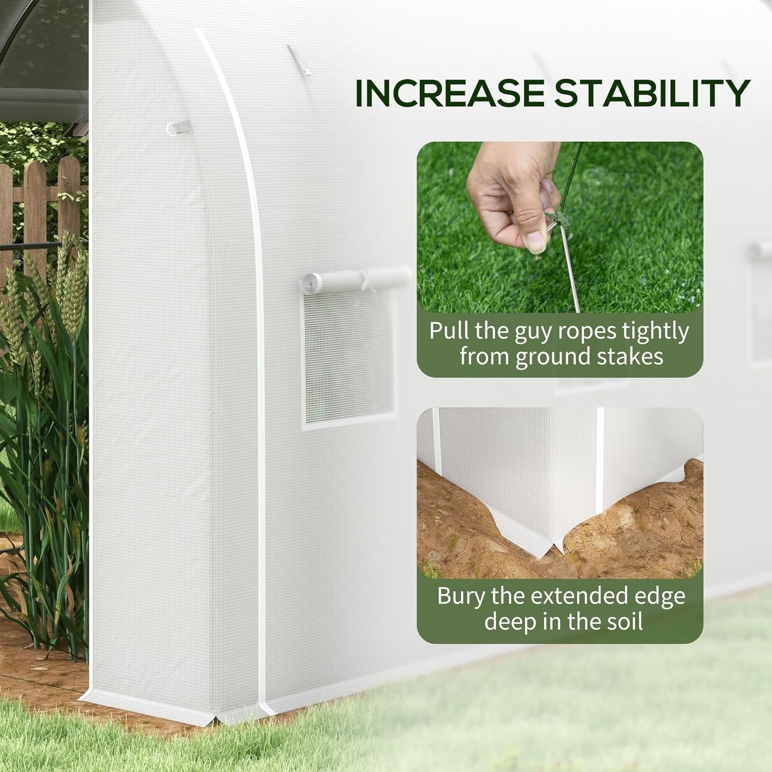 Heavy Duty Polytunnel Greenhouse | Reinforced PE Cover | Galvanised Steel Frame