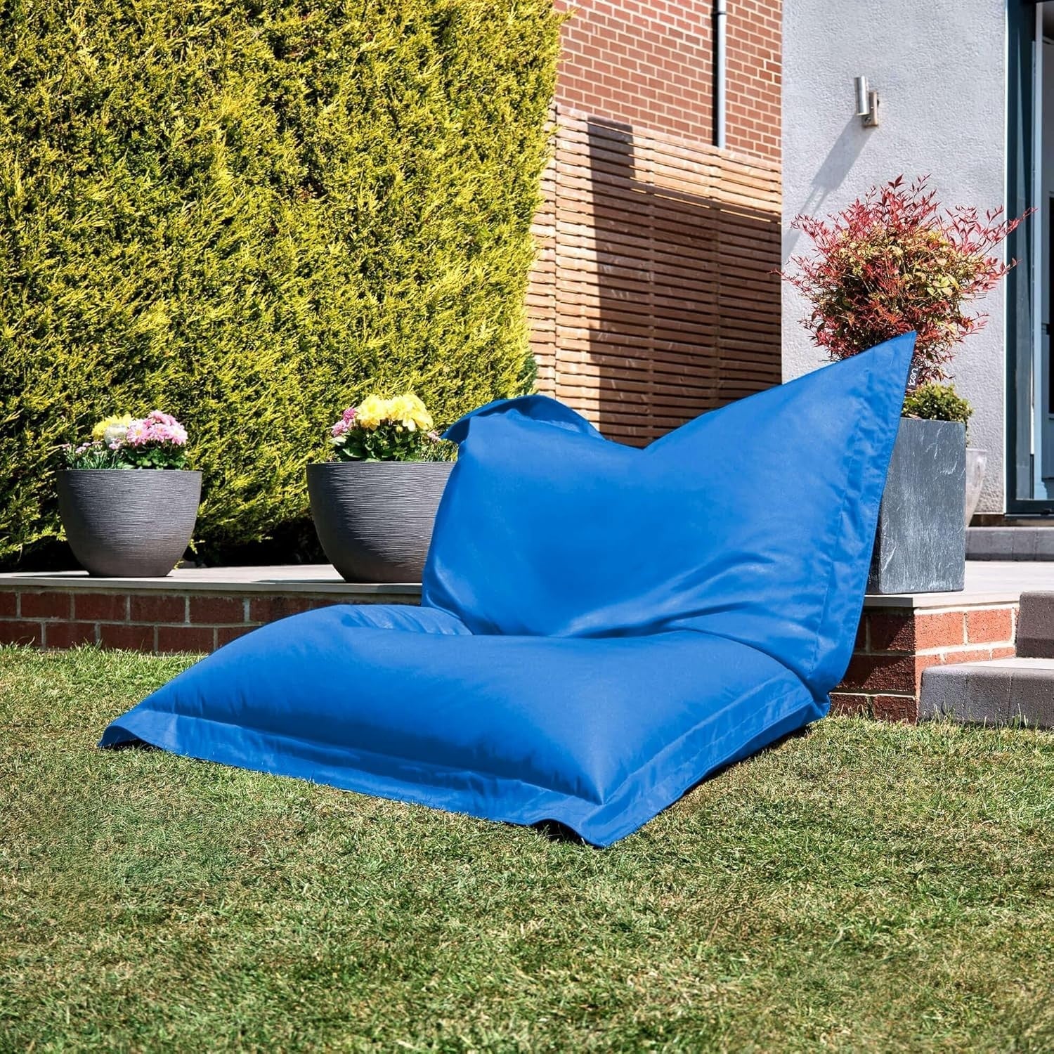 XXL Blue Outdoor Bean Bag Chair Waterproof Garden Floor Lounger Seat 180cm