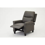 Recliner Armchair Grey Faux Leather High Back Push Back Lounge Chair