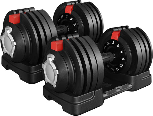 Adjustable Dumbbell Set 24kg 12-in-1 Fast Dial Space-Saving Home Gym