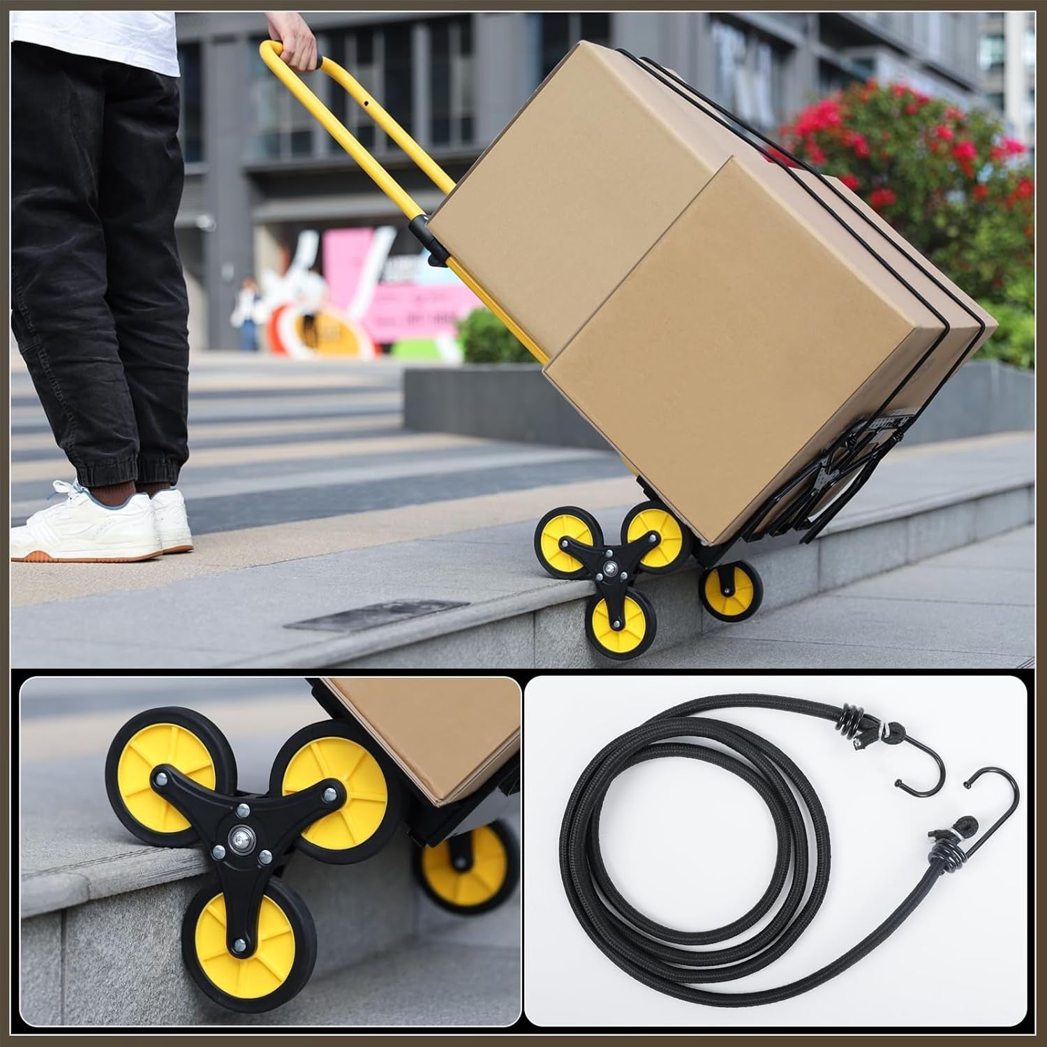 Heavy Duty Folding Sack Truck 100kg Stair Climber Dolly 110cm Handle