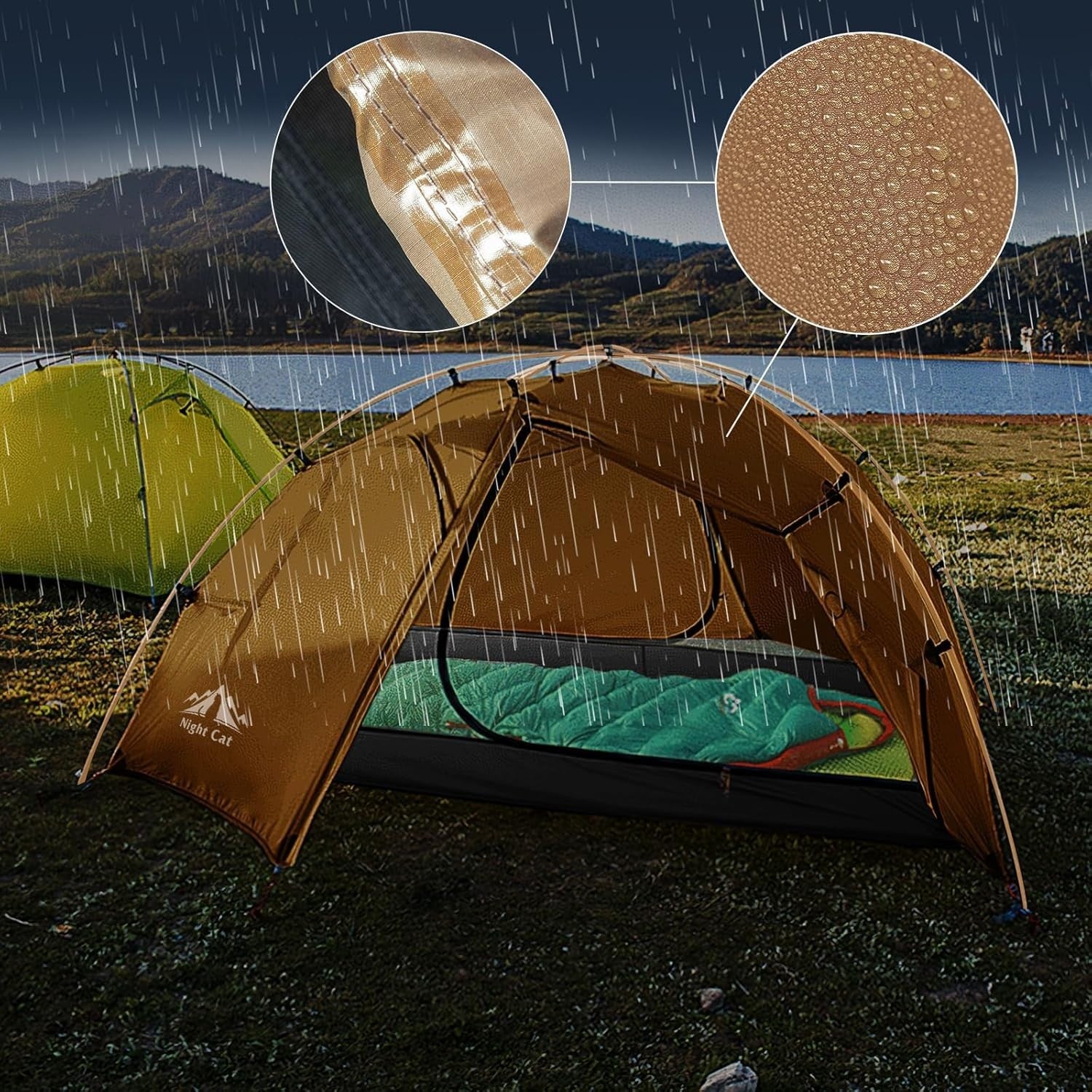 Waterproof 2-Person Backpacking Tent Lightweight Double Layer Easy Setup