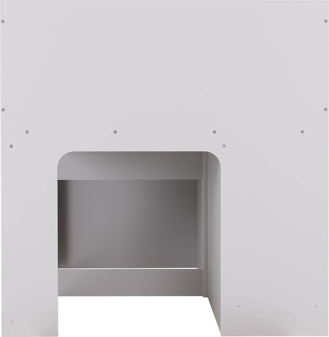 Kids Single Low Sleeper Bed with Storage Cupboards Shelves Grey 3ft