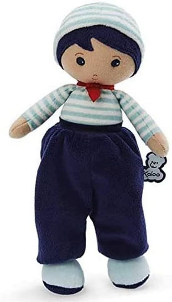 25cm Soft Fabric Baby Doll Boy Cuddly First Doll Personalised Ribbon Gift