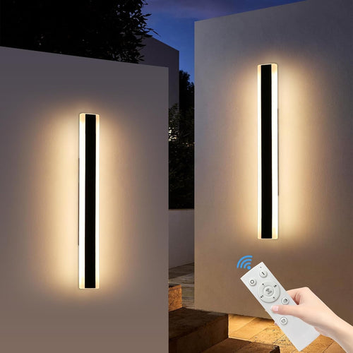Modern LED Outdoor Wall Lights 2 Pack 80cm Remote Dimmable IP65