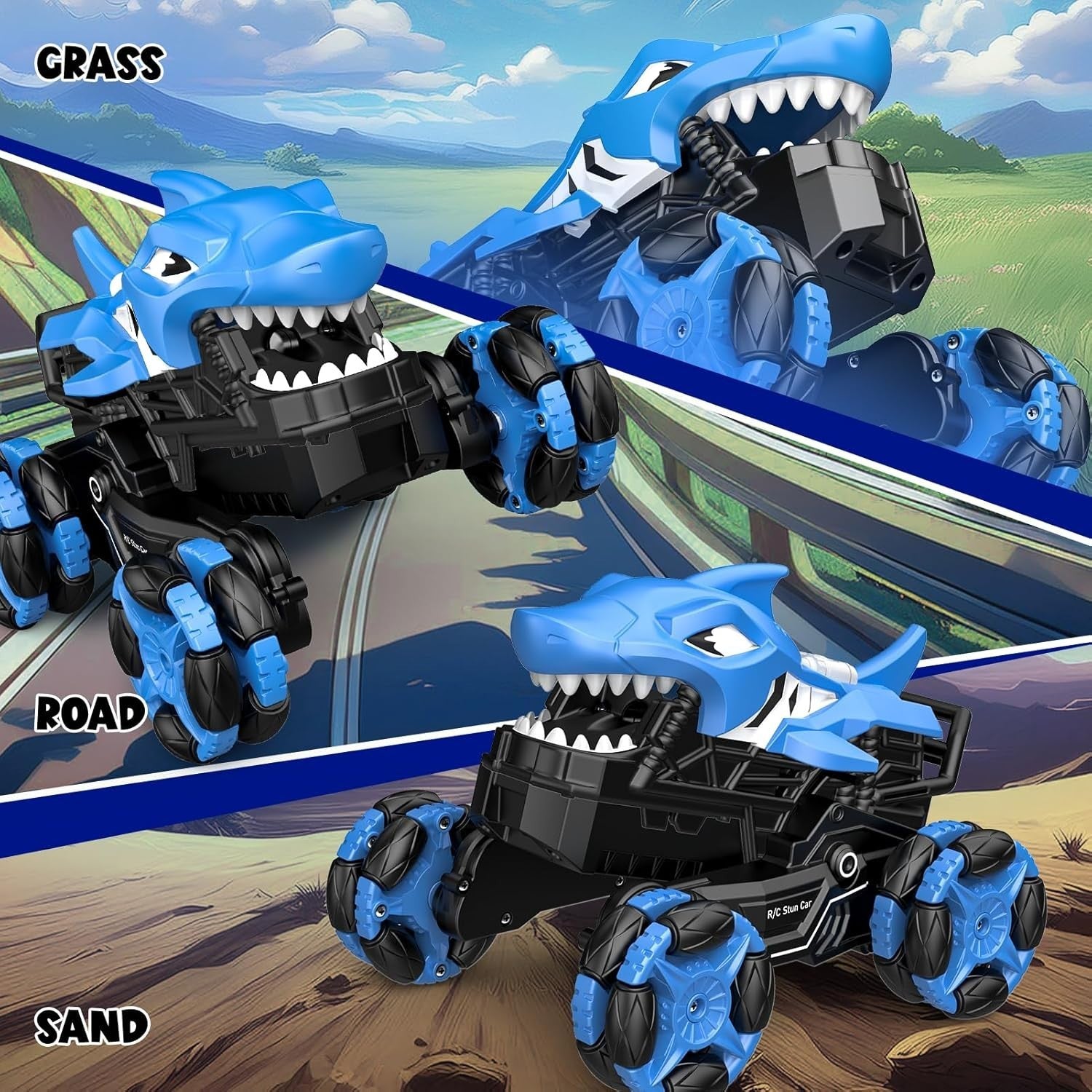 Monster Truck RC Car | 4WD Terrain Stomp Remote Control Car with Spray