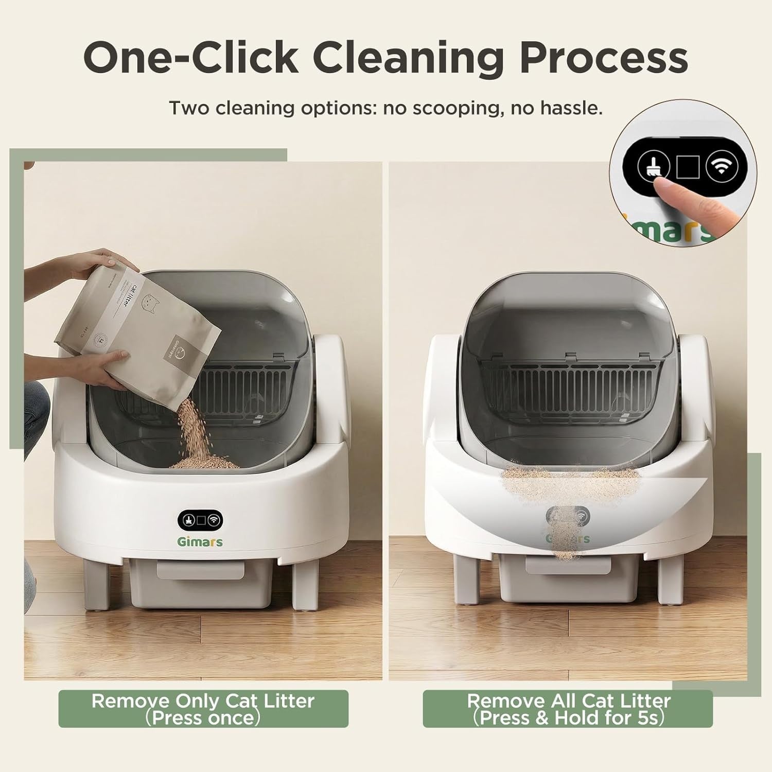Self Cleaning Cat Litter Box App Control Open Top Automatic XXL