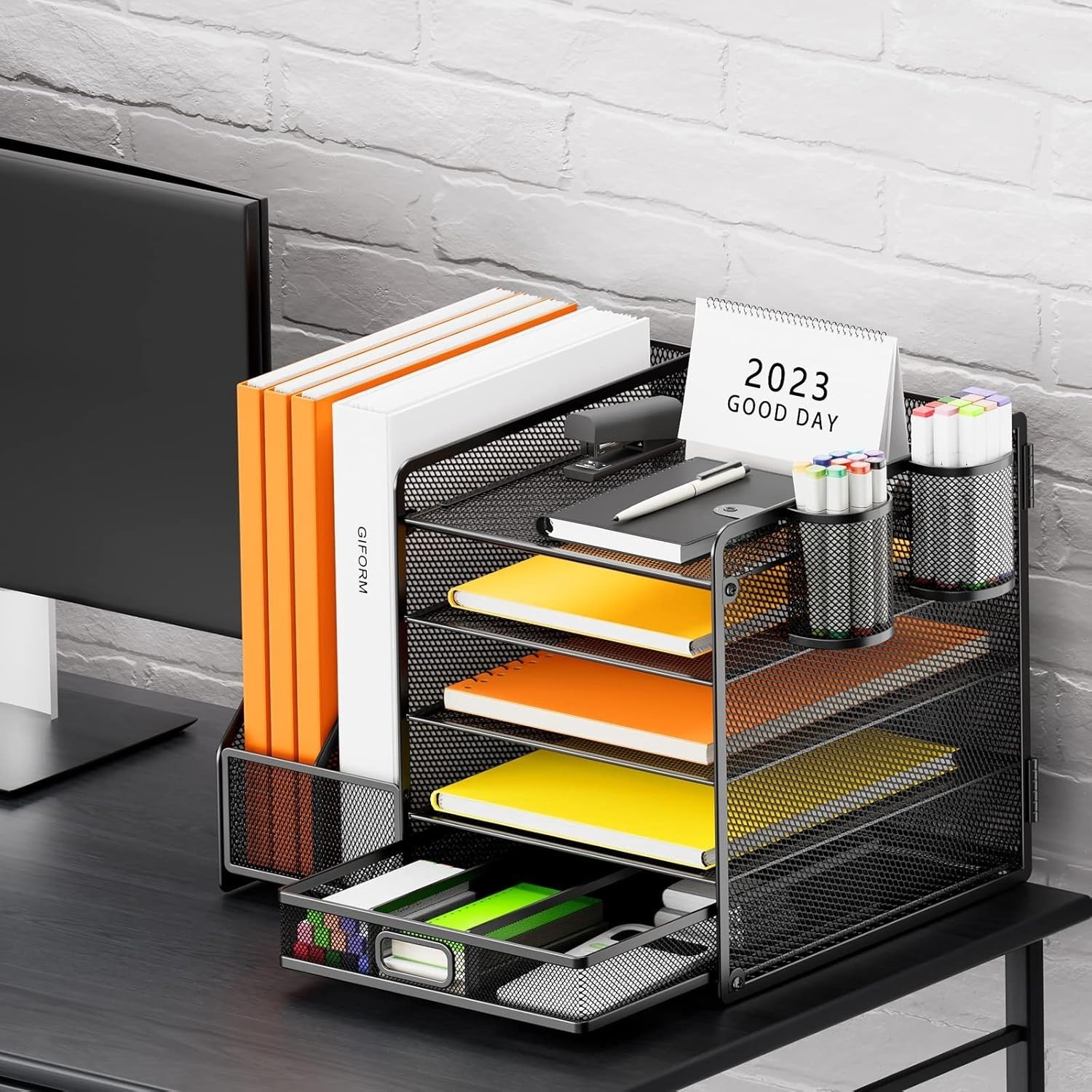5 Tier Desk Organiser File Holder Drawer Mesh Paper Tray Pen Storage