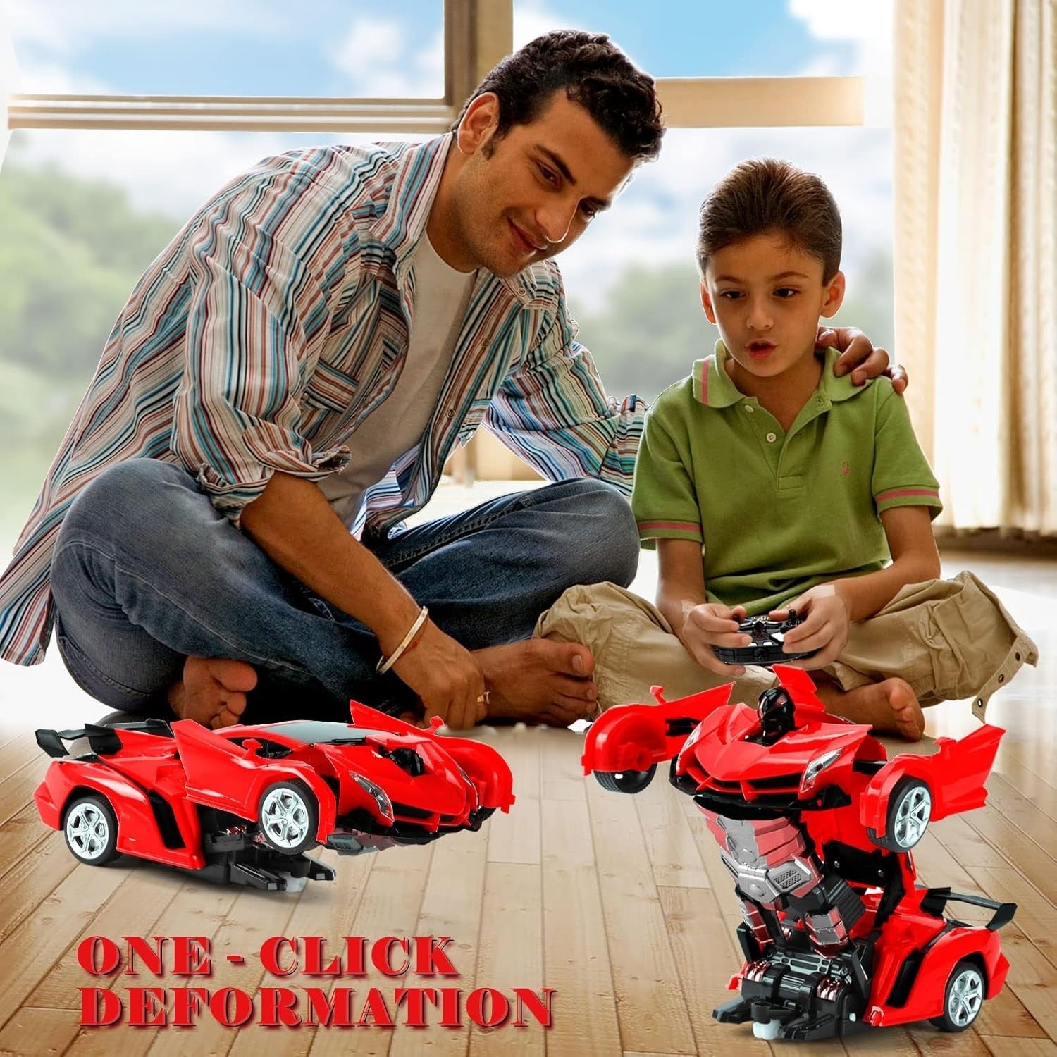 Robot RC Car 360° Spin Toy – Rechargeable Gift for Kids 3–8+
