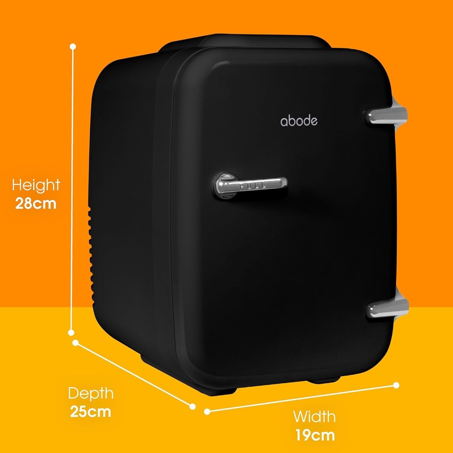 4L Mini Fridge Cooler & Warmer Portable Retro AC 12V Black