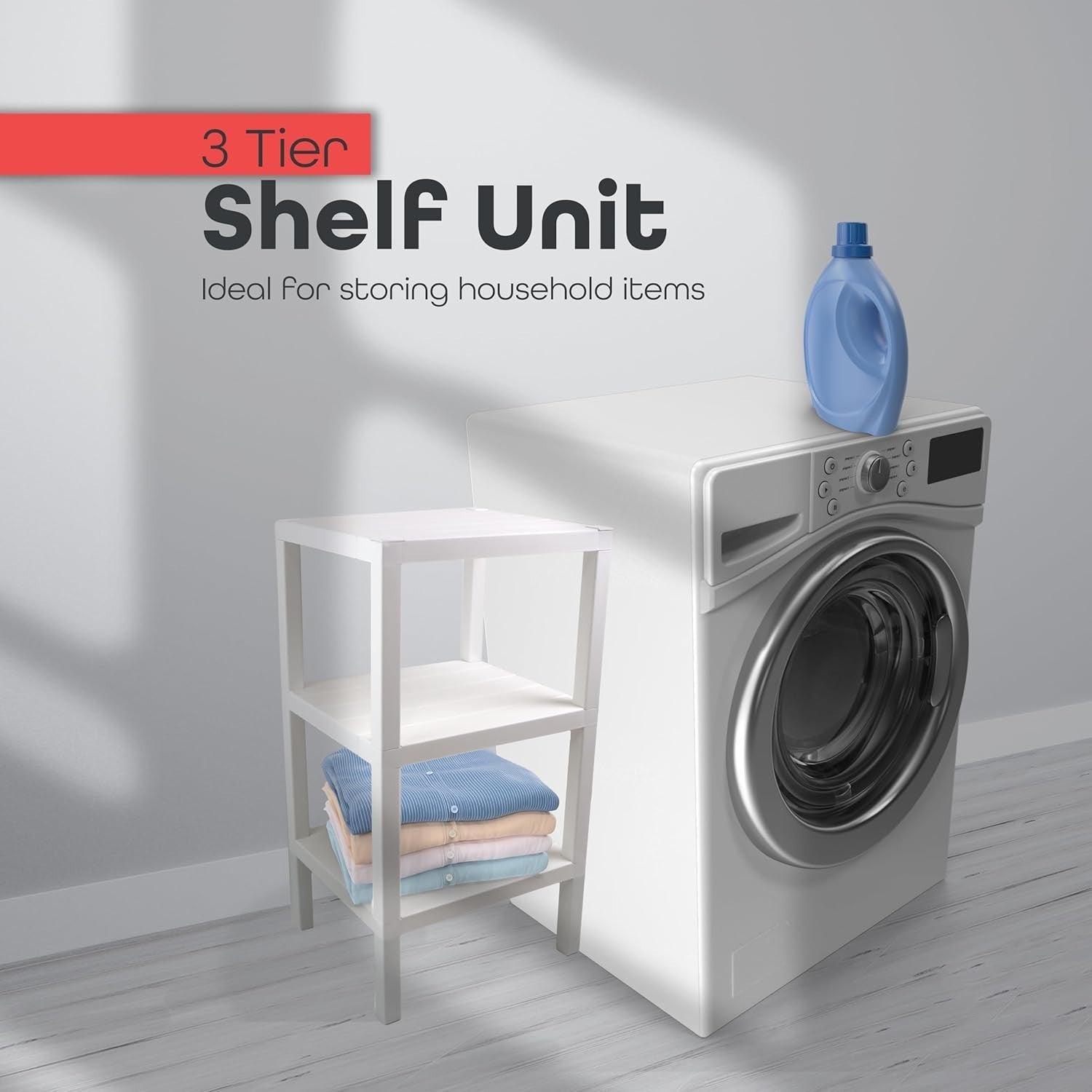 3 Tier White Side End Table – Storage Shelf Coffee Table for Small Spaces