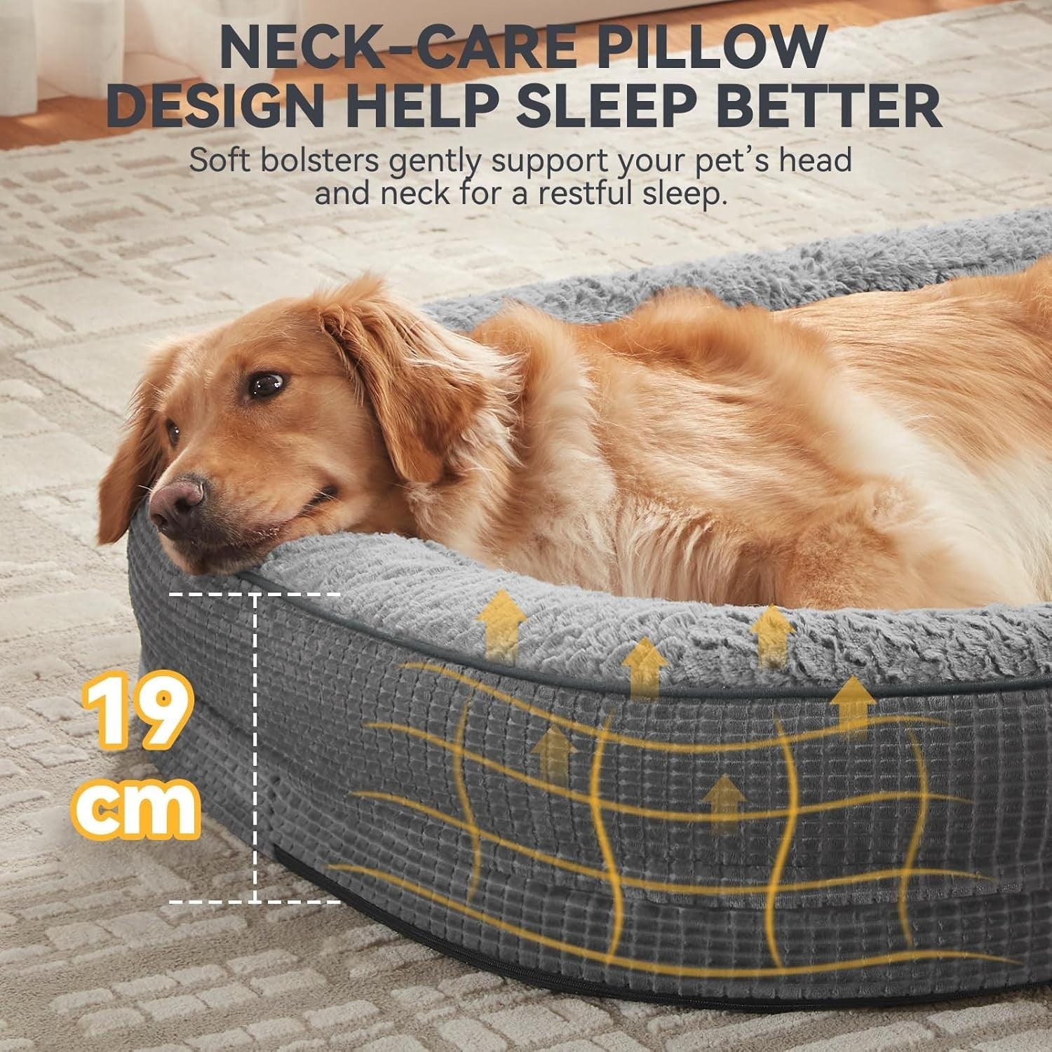 XL Orthopedic Memory Foam Dog Bed 107x81x19cm Washable