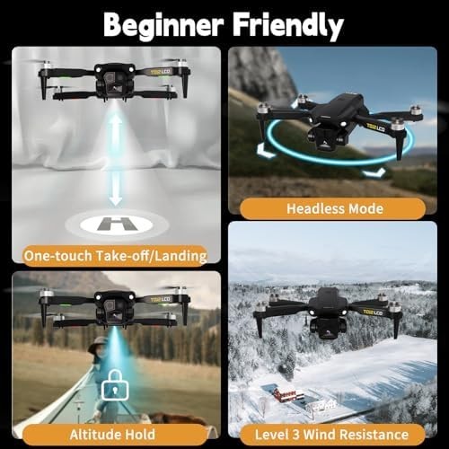 Toladrone TD12LCD Drone with Camera 1080P, LCD Remote, 90° Adjustable Lens
