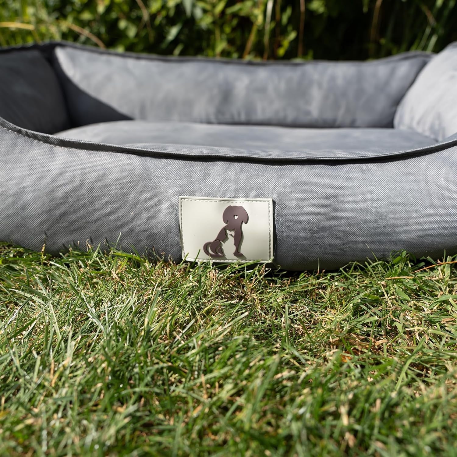 Large Waterproof Dog Bed 90x70cm Washable Basket Grey