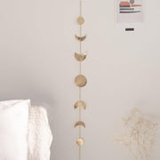 Handmade Gold Moon Phase Wall Decor 34" Boho Celestial Art