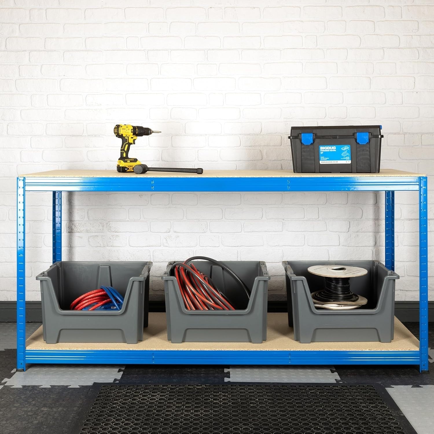 1200mm Industrial Workbench 300kg Load Chipboard Top with Adjustable Shelf
