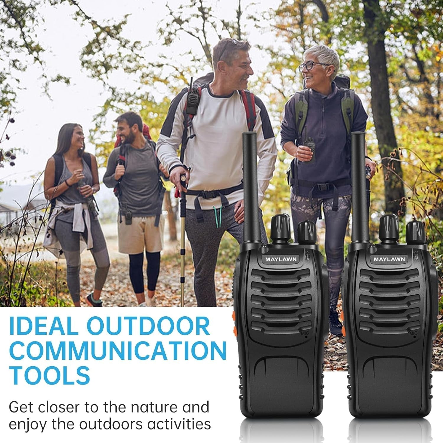 Long Range Walkie Talkies 4 Pack Rechargeable 2 Way Radios VOX PMR446