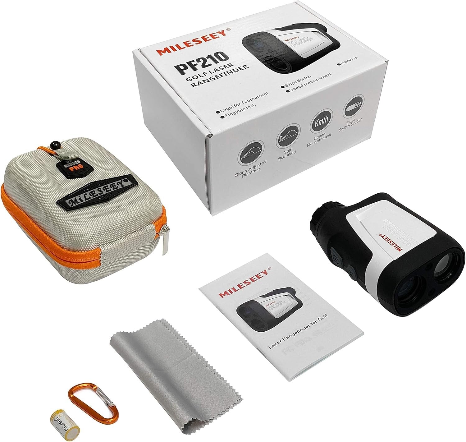 Golf Rangefinder 1100Y Slope On Off Flag Vibration 6X Accuracy