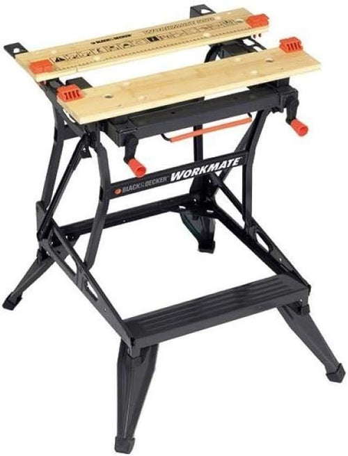 Dual-Height Folding Workbench with Vertical Clamp Steel Frame Heavy Duty
