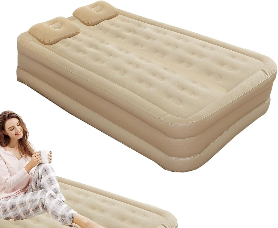 Twin Air Mattress with Built-in Pump | Foldable Camping & Guest Bed
