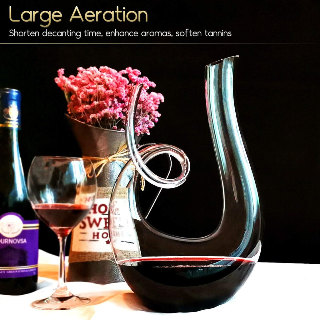 1.2L Swan Wine Decanter Hand-Blown Crystal Aerator Carafe for 750ml Red Wine