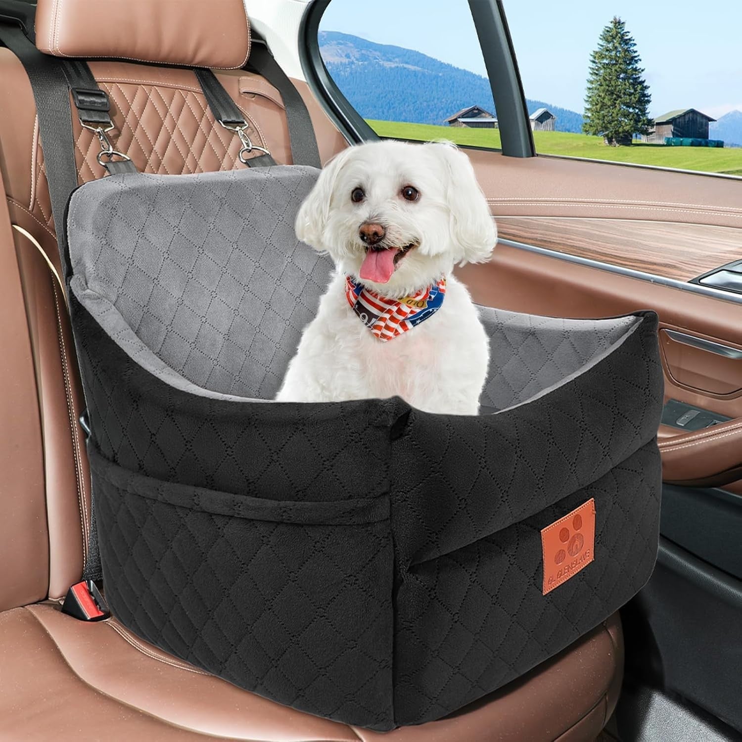 Dog Booster Seat Memory Foam Pet Car Bed Washable Travel Carrier