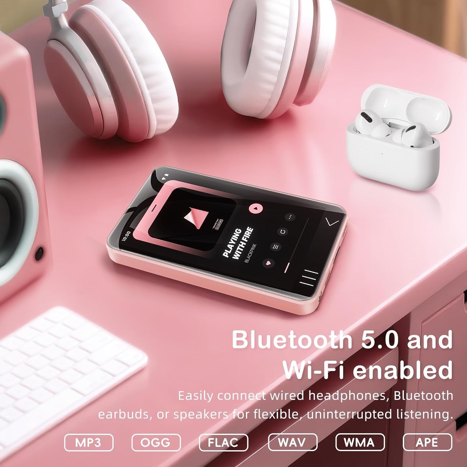 Android 13 MP3 Player 4” Touchscreen WiFi Bluetooth Music Video Camera
