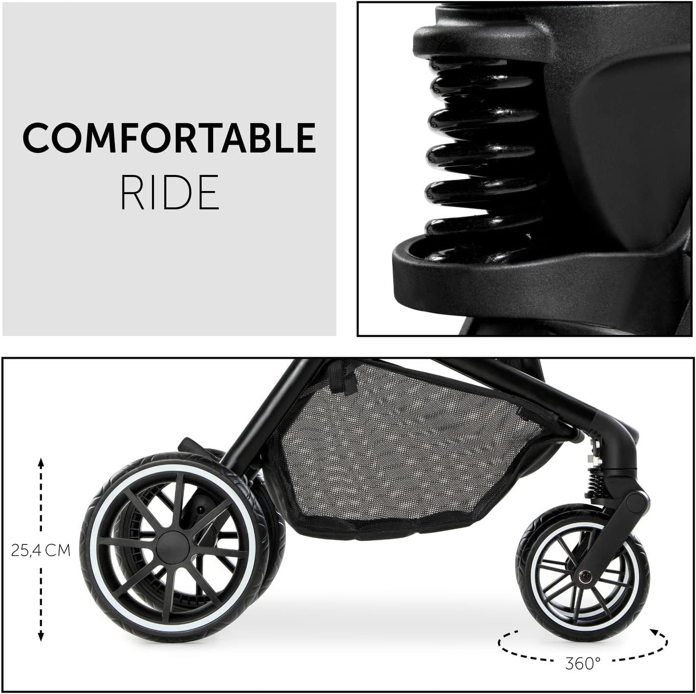 2 in 1 Pram Pushchair from Birth to 22kg, Carrycot, Foldable, UPF50+