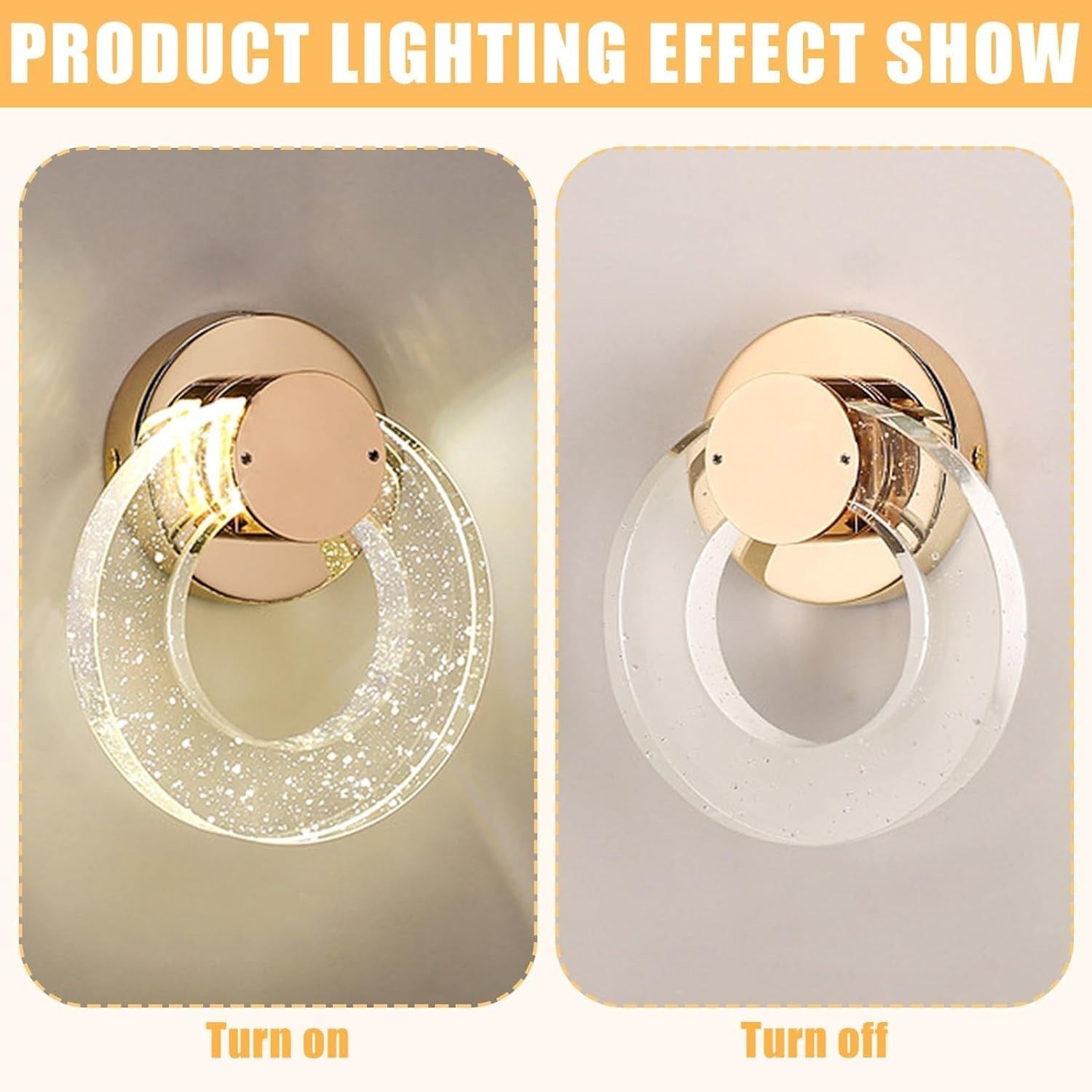 Modern Gold Crystal Wall Light LED Sconce Small Lamp for Bedroom Hallway