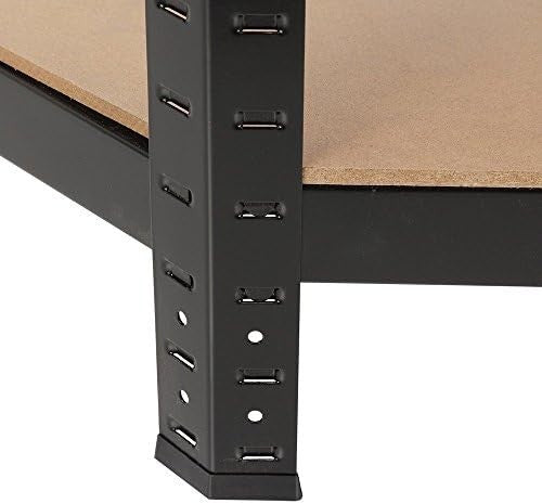 5-Tier Floor-Mount Corner Shelf Rack 180x43x40cm Heavy Duty Steel Black